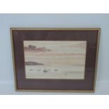 Signed Framed Watercolour - View from Instow Towards Appledore by David Beavor - Visible Picture 10"