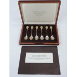 Cased Set of 6x Sterling Silver and 24ct Gold Spoons 'The Sovereign Queen's Spoon Collection' with