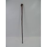 Walking Stick with Poker Work Decoration