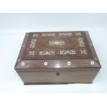 Victorian Mother of Pearl Inlaid Rosewood Jewellery Box