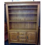 Good Quality French Modern Oak Dresser with Three Drawer and Two Cupboards under - With Keys