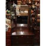 Oak Two Drawer Dressing Table with Trifold Mirror