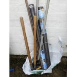 Quantity of Garden Tools and 2x Rolls of Weed Control Fabric