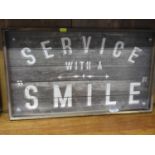 Illuminated Wooden Wall Hanging - Service with a Smile