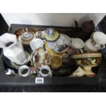 Box of Misc China - Mottoware etc