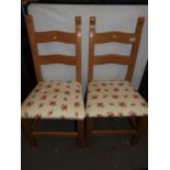 Pair of Pine Bar Back Dining Chairs