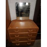 G Plan Retro Four Drawer Mirrored Dressing Table