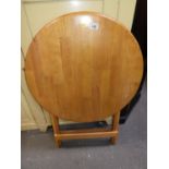 Circular Folding Pine Dining Table