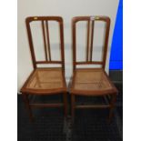 Pair of Cane Seated Dining Chairs