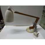 Vintage Metal and Wood Anglepoise Style Lamp