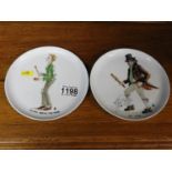 2x Hand Painted Plates - Oliver Twist