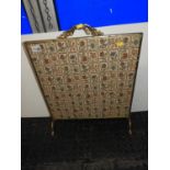 Brass Framed Tapestry Fire Screen