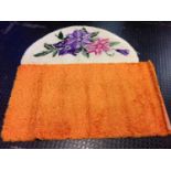 Vintage Half Moon Rug and Modern Orange Rug