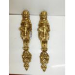 Pair of Brass Cherub Wall Sconces