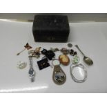 Vintage Jewellery Box and Contents - Costume Jewellery