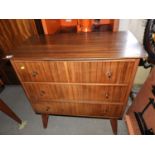 Retro Three Drawer Chest of Drawers - To Match Previous Lot