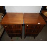 Pair of Retro Three Drawer Bedside Cabinets - To Match Lots 311 and 312