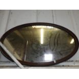 Oval Mahogany Framed Mirror