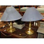 Pair Brass Effect Table Lamps