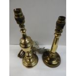 2x Brass Table Lamps