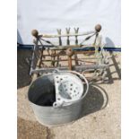Fire Grate and Galvanised Mop Bucket