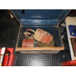 Old Trunk and Contents - Road Lamps etc