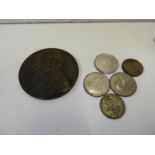 Collectors Coins and Bronze Plaque