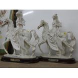 2x Figurine Ornaments - White Lady