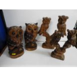 Quantity of Treen Owl Ornaments