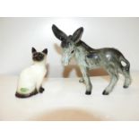 Beswick Cat and Coopercraft Donkey