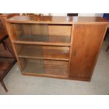 Glazed Bookcase with Cupboard to End