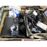 Box of Cameras and Camera Parts