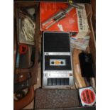 Box of Misc - Old Cassette Recorder etc