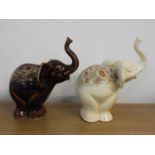 2x Fosters Pottery Elephant Ornaments