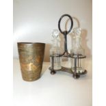 Brass Mug and Cruet Set