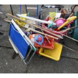 Folding Garden Chair and Quantity of Beach Toys etc