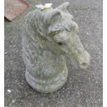 Concrete Horse Head Garden Ornament