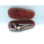 9ct Gold Cheroot Holder in Leather Case