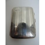 Silver Cigarette Case with Engine Turned Decoration - 45gms