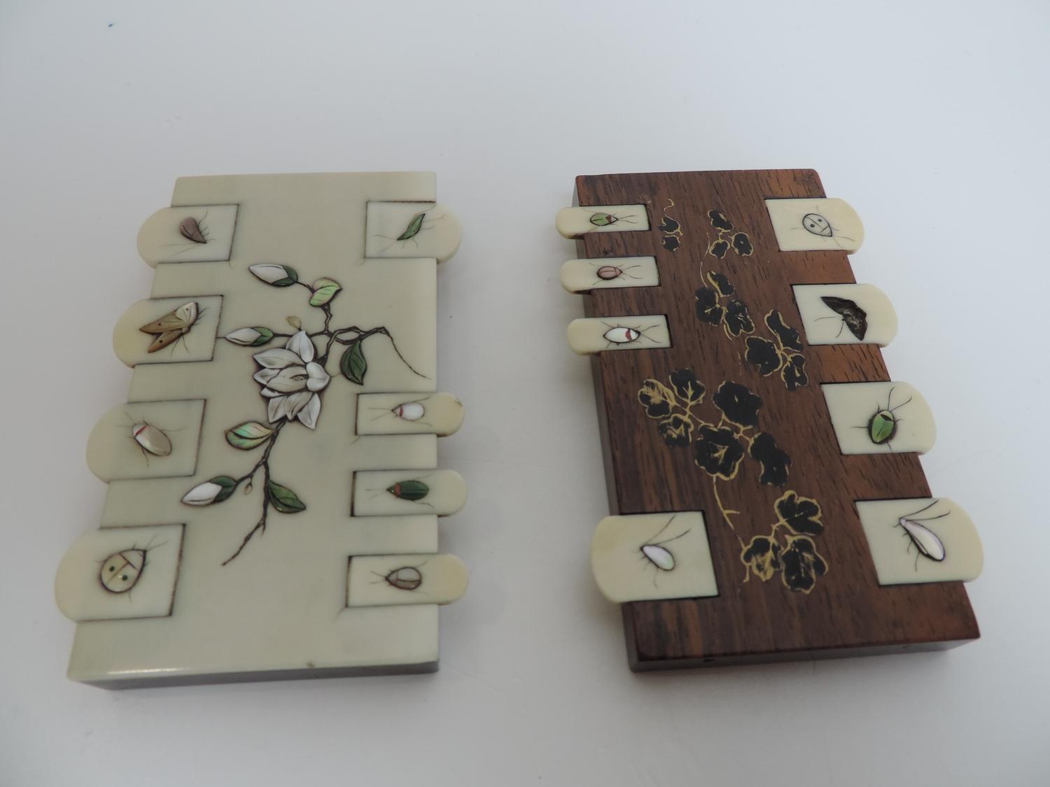 2x Ivory and Rosewood Gaming Counters - 9cm