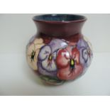 Moorcroft Pansy Vase - 14cm High