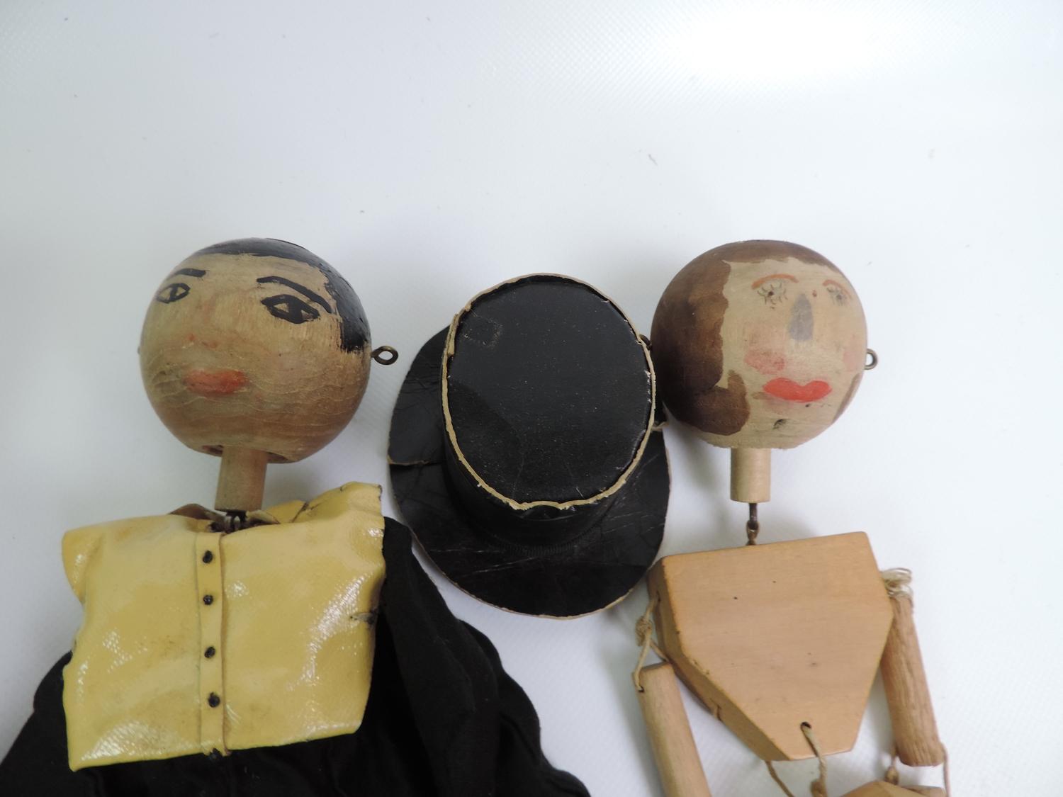 Topsy Turvy Doll, Wooden Puppets and Alsace Doll - Image 4 of 5