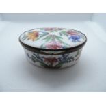 Hand Painted Enamelled Trinket Box with Floral Decoration