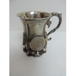 Small Silver Tankard with Engraved Decoration - 7.5cm High - 73gms