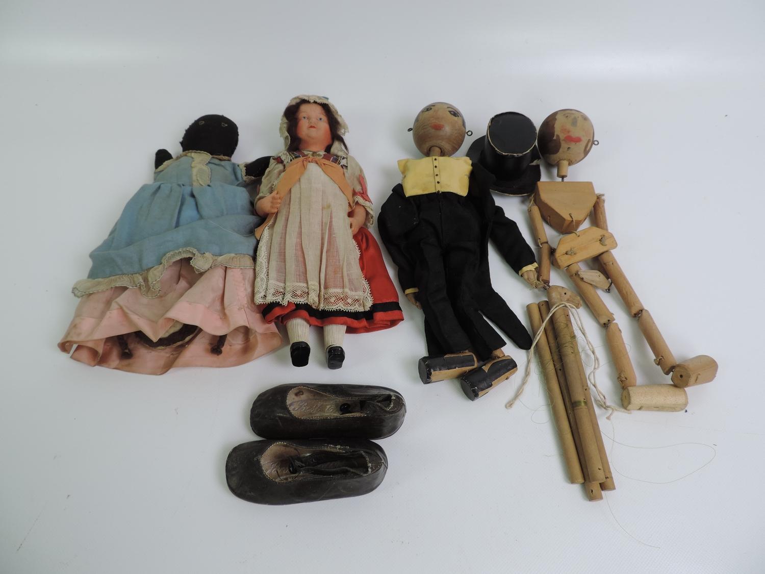 Topsy Turvy Doll, Wooden Puppets and Alsace Doll