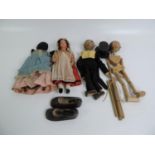 Topsy Turvy Doll, Wooden Puppets and Alsace Doll