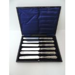 Cased Set of 6x Silver Handled Butter Knives