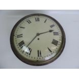 School Room Clock Fussee Movement Convex Glass Appears to be Marked "Smith" to Back of Face