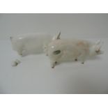 2x Beswick Pigs - C H Wall - Champion Boy and Queen - Champion Boy Hind Leg Broken