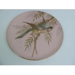 Hand Painted Wall Plate Depicting Bird on Branch - Foresters - 27cm Diameter